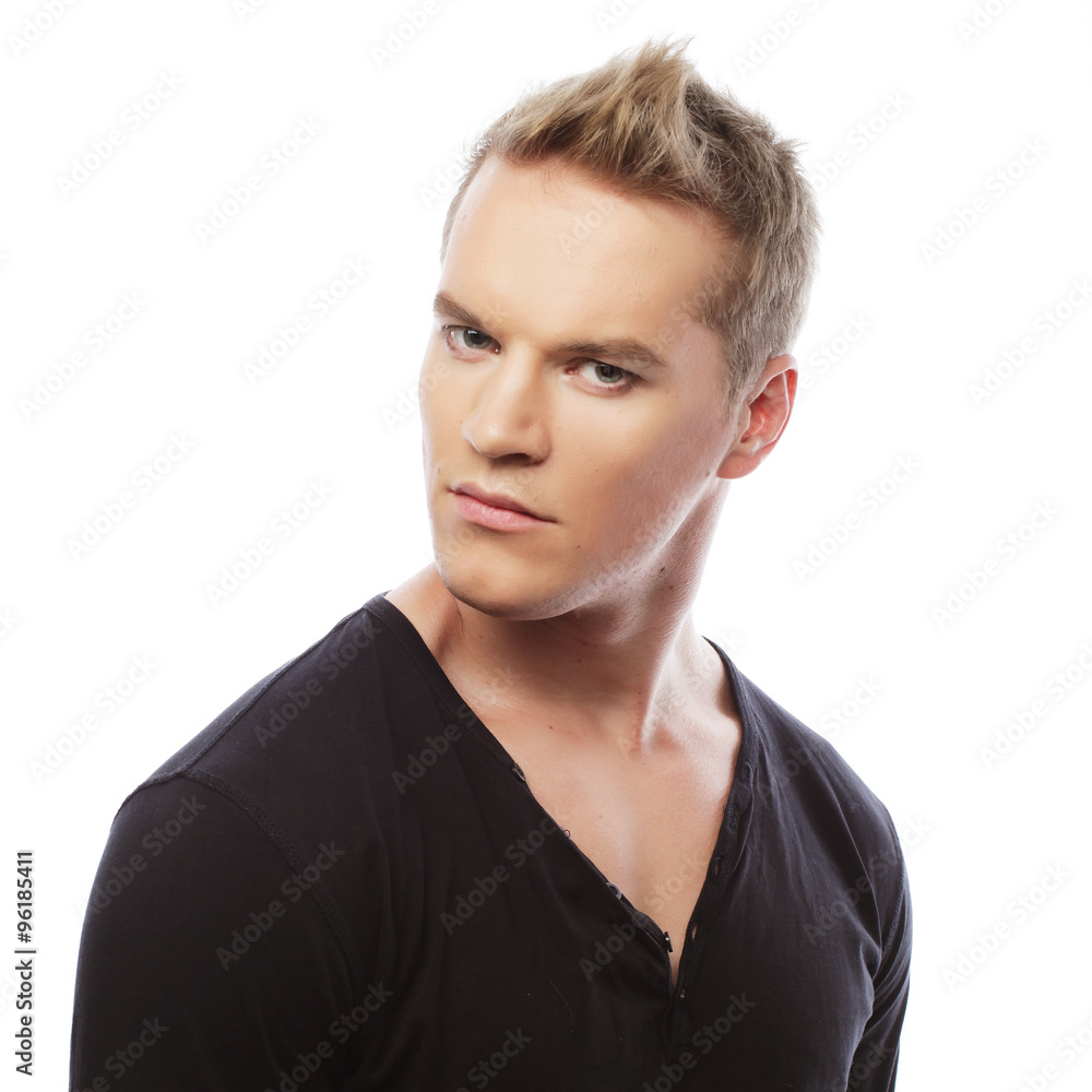 Fototapeta premium handsome man in black shirt