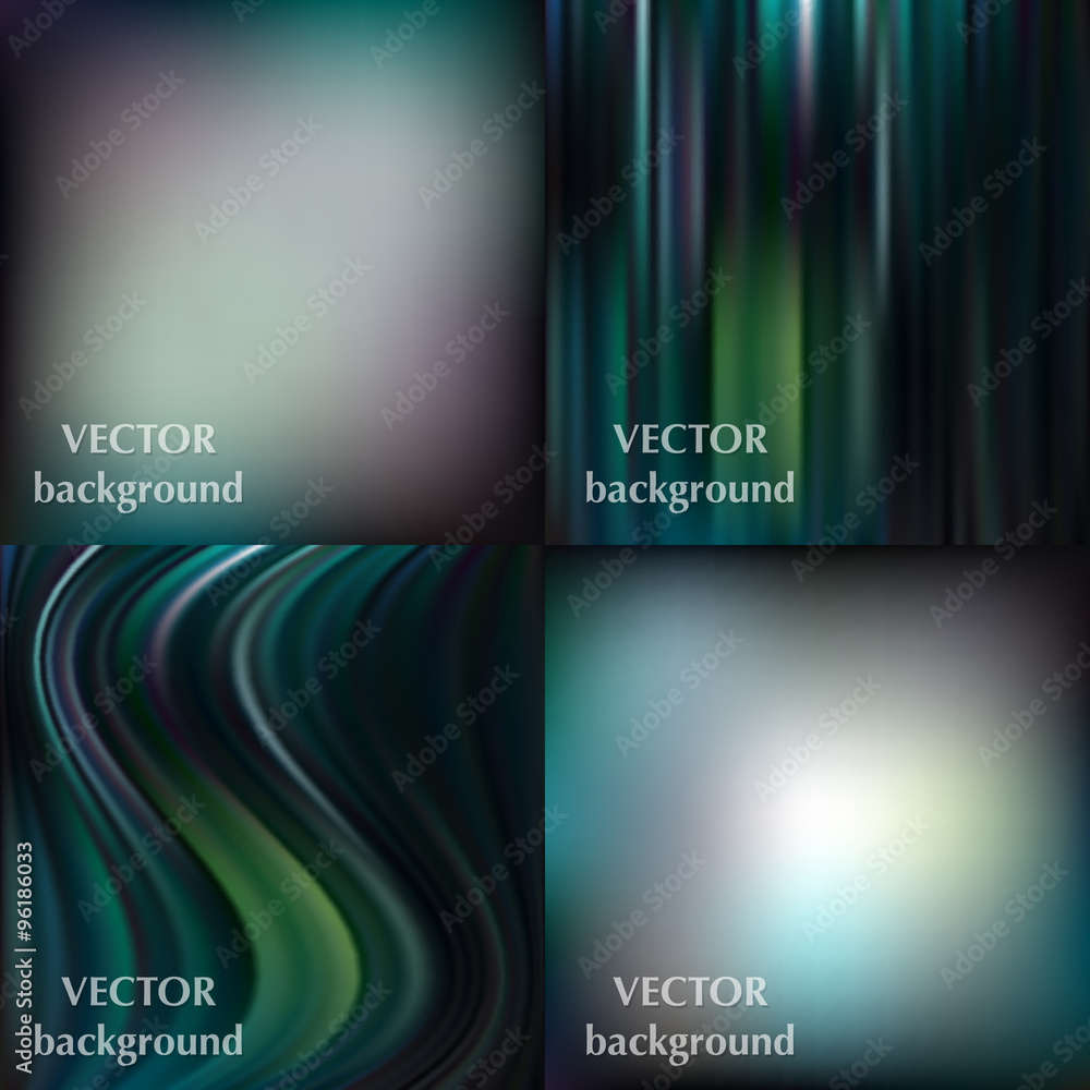 Naklejka premium Abstract colorful blurred smooth vector backgrounds set