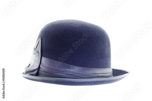 Retro dark blue hat on white