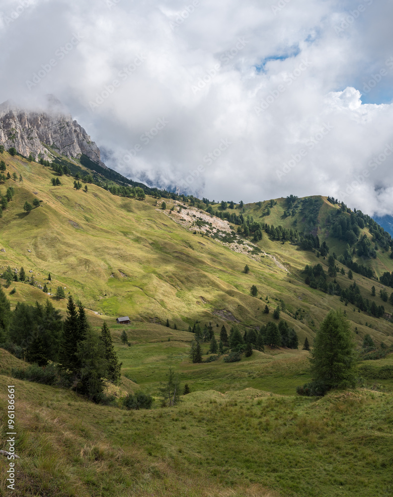 Beautiful views of the italian dolomites during a cloudy day Beautiful views of the italian dolomites during a cloudy day