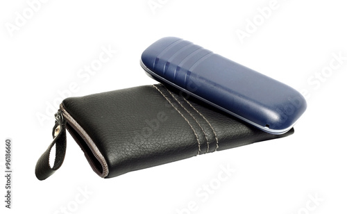 Black leather case for mobile phone and phone