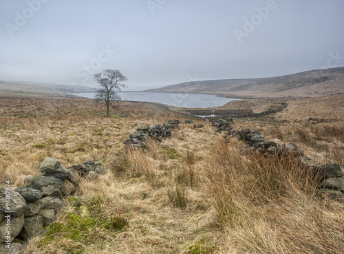Photo misty yorkshire moorland landscape