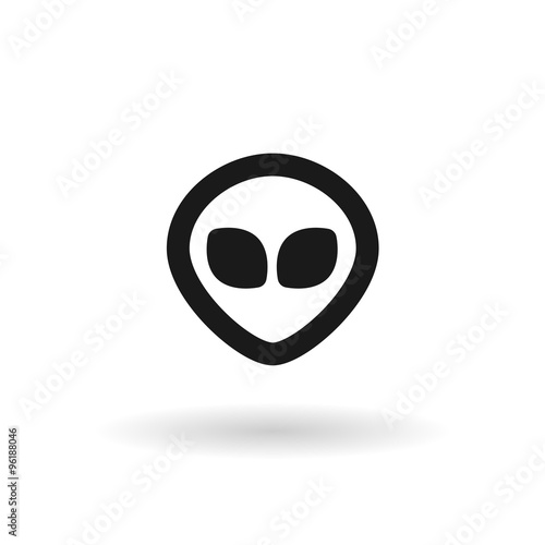 Black alien line icon