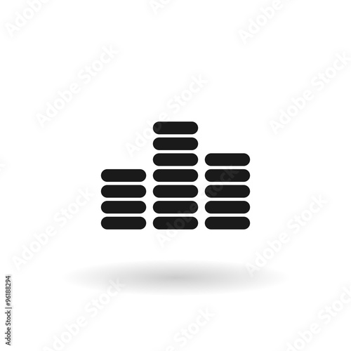 Black sound track line icon