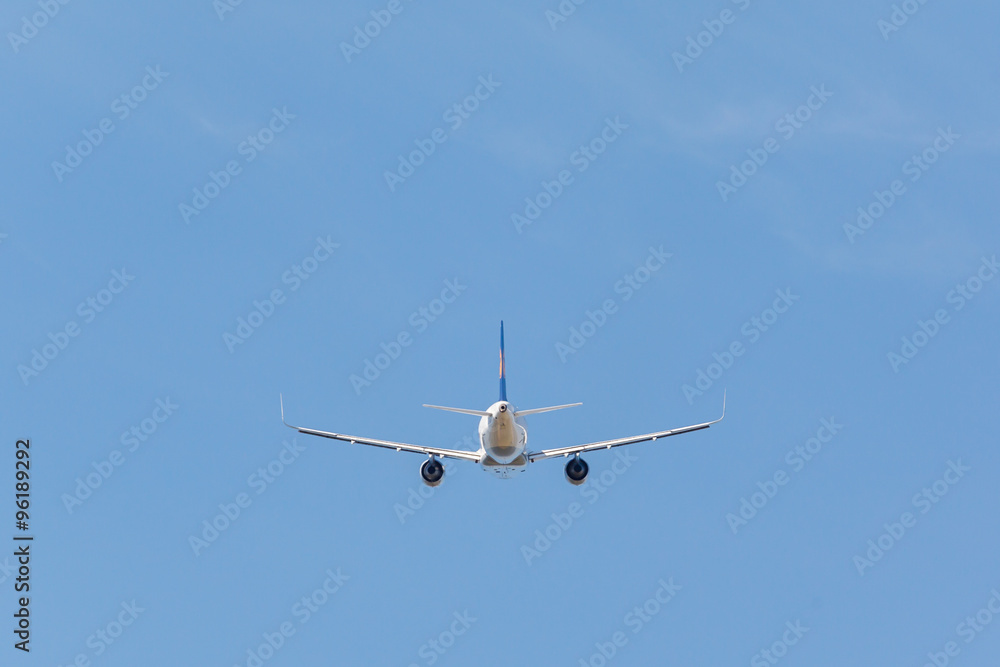 white plane takes off white plane takes off