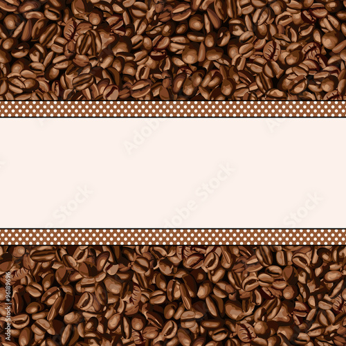 Coffee bean background with blank banner