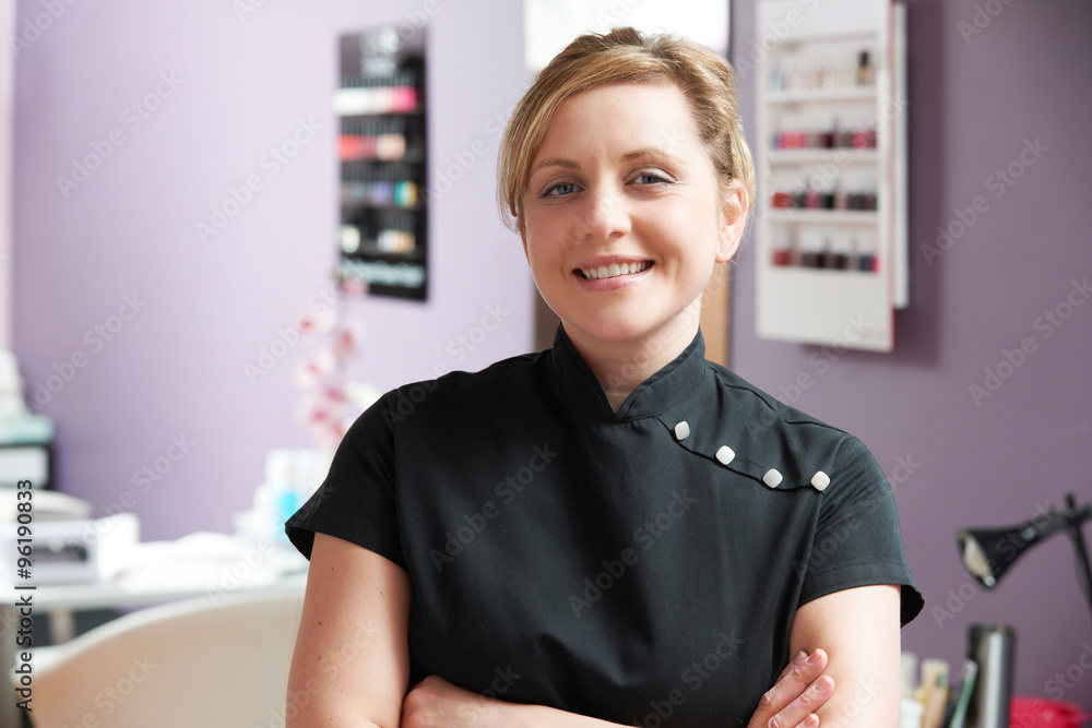 Portrait Of Beautician In Salon Stock Photo Adobe Stock