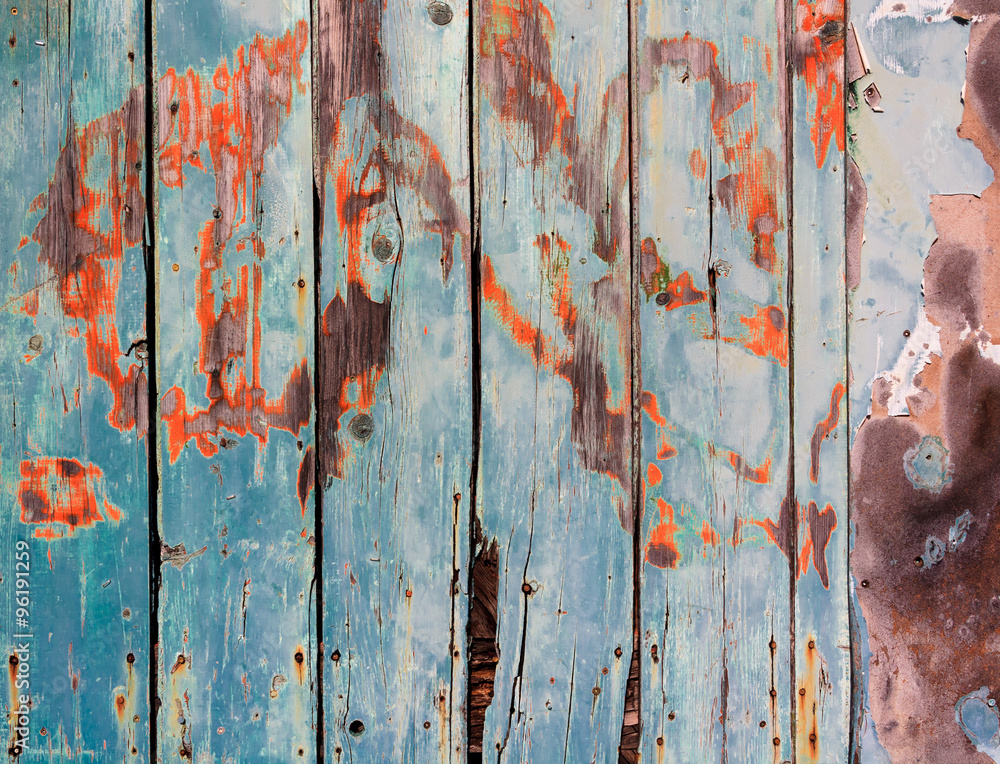 wall painted blue wooden texture with vertical lines