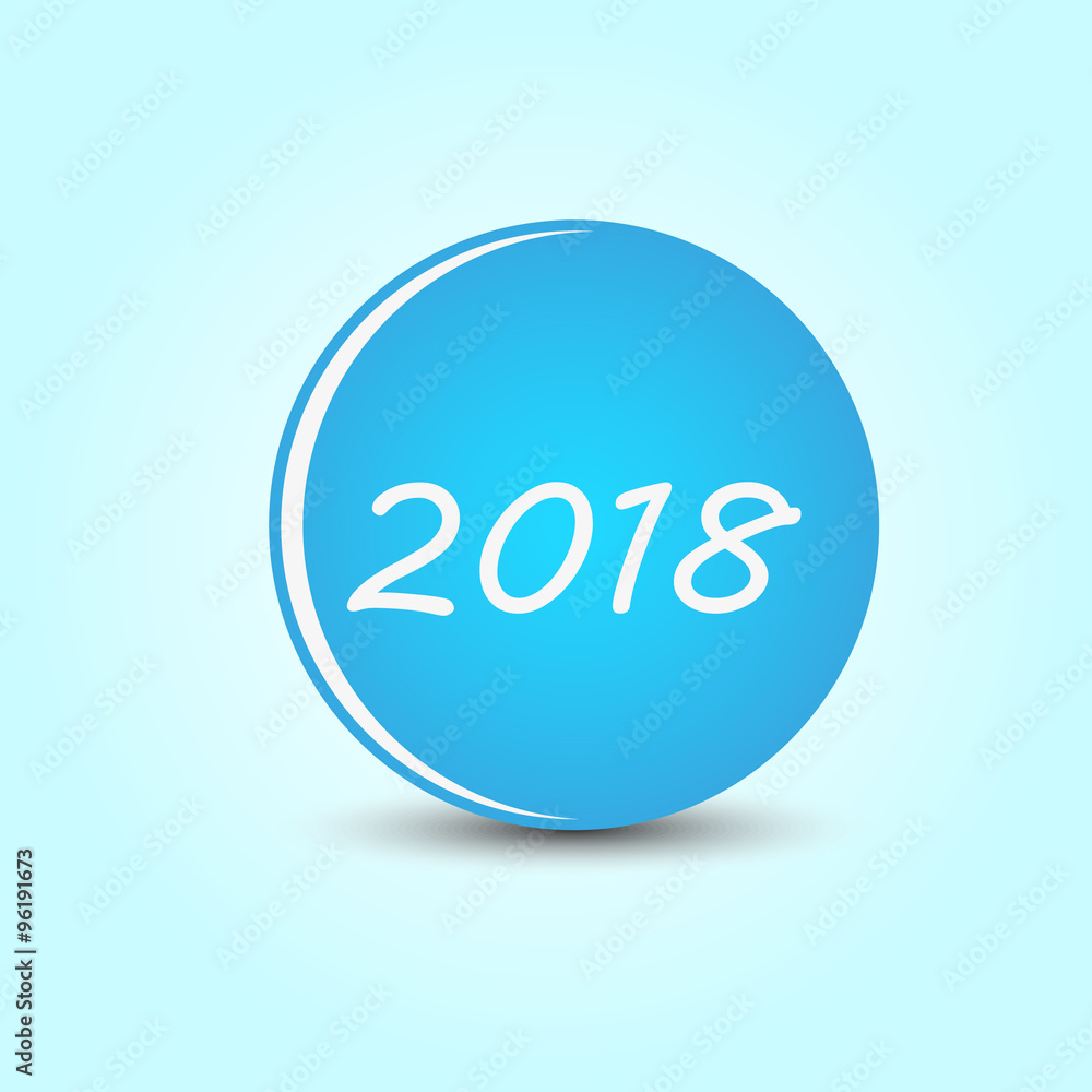ball with shadow on yellow background year 2018 vector ball with shadow on yellow background year 2018 vector