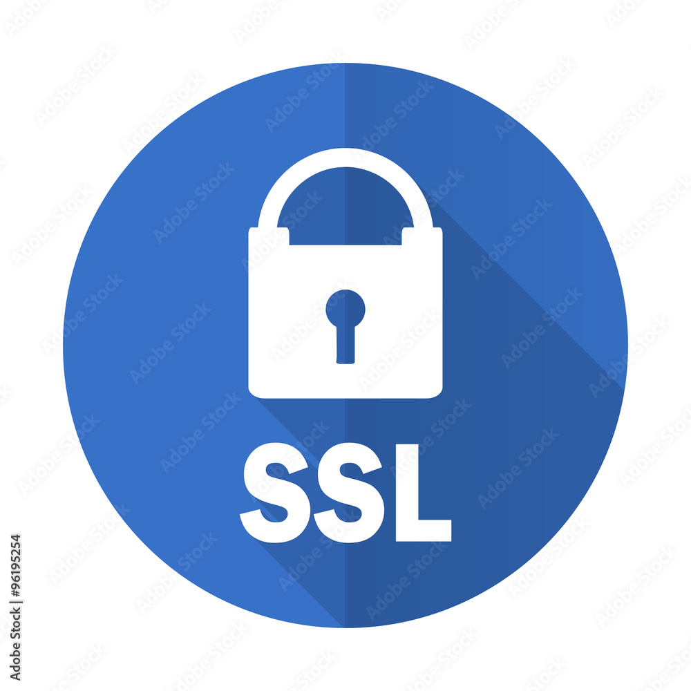 ssl blue flat desgn icon with shadow on white background ssl blue flat desgn icon with shadow on white background