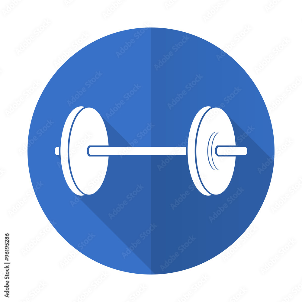 fitness blue flat desgn icon with shadow on white background fitness blue flat desgn icon with shadow on white background