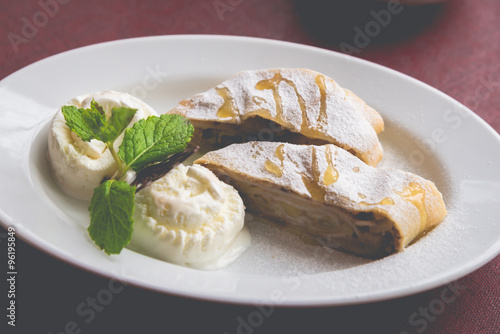 Strudel with apples