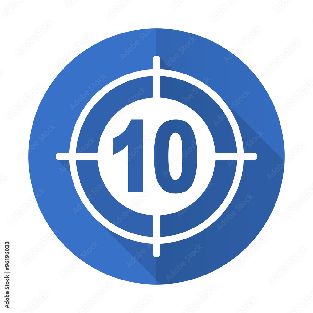 target blue flat desgn icon with shadow on white background target blue flat desgn icon with shadow on white background
