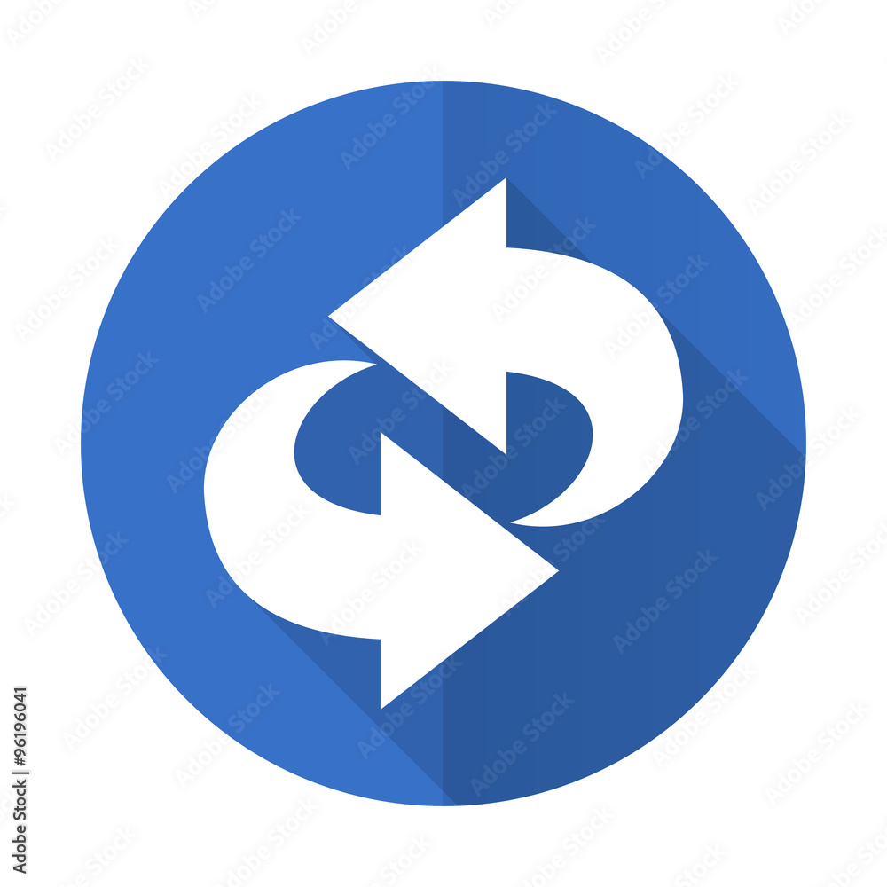 rotation blue flat desgn icon with shadow on white background rotation blue flat desgn icon with shadow on white background
