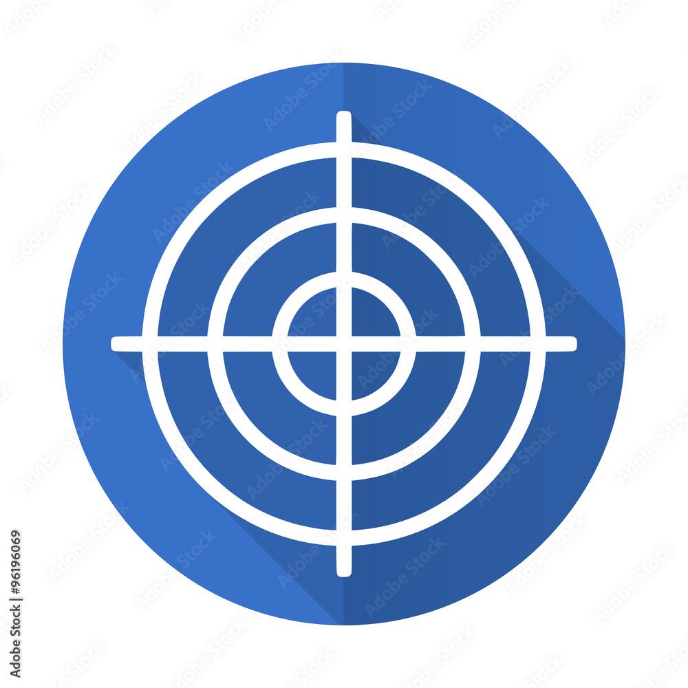 target blue flat desgn icon with shadow on white background target blue flat desgn icon with shadow on white background