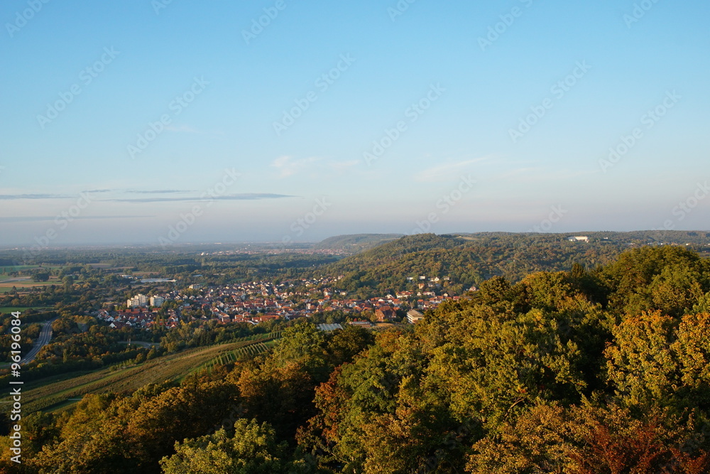 Ausblick vom Turmberg auf die Rheinebene 