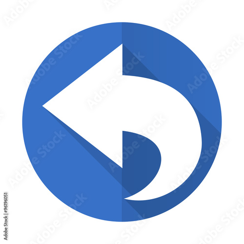 Free Download back blue flat desgn icon with shadow on white background - GFXLoad