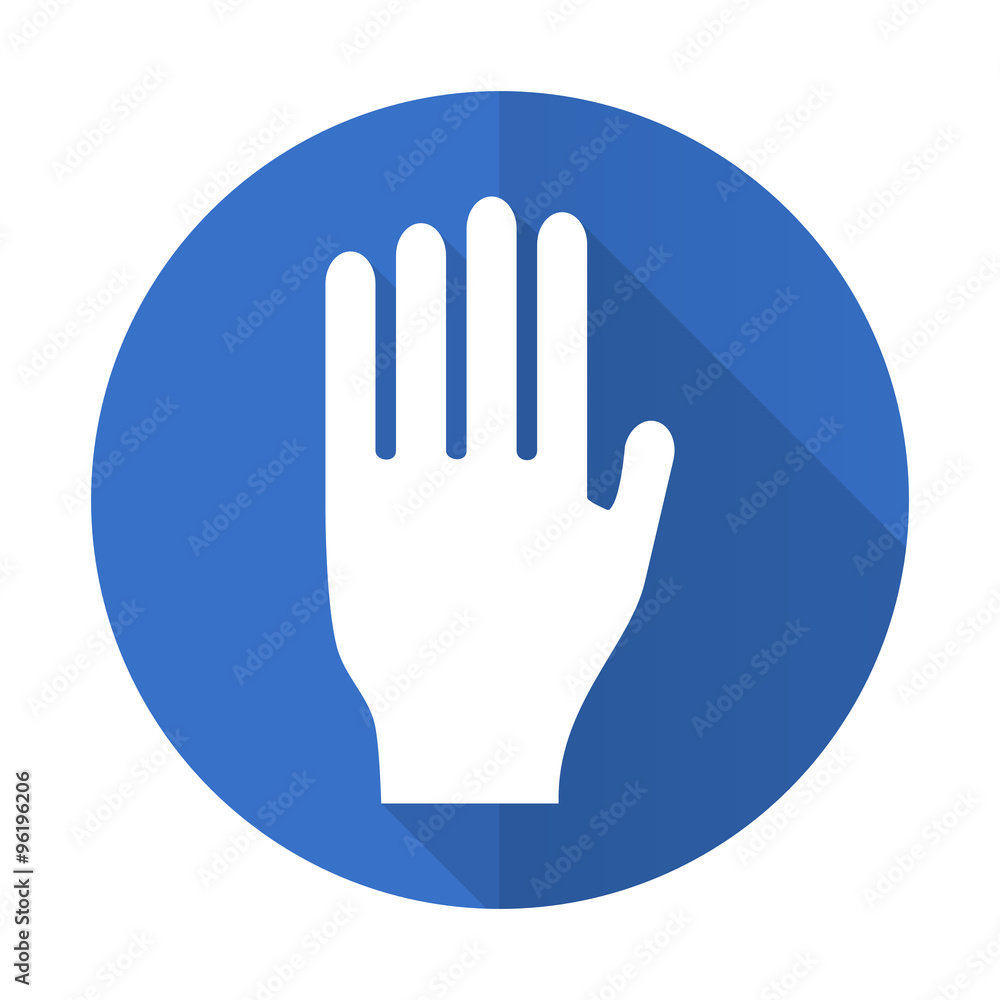 stop blue flat desgn icon with shadow on white background stop blue flat desgn icon with shadow on white background