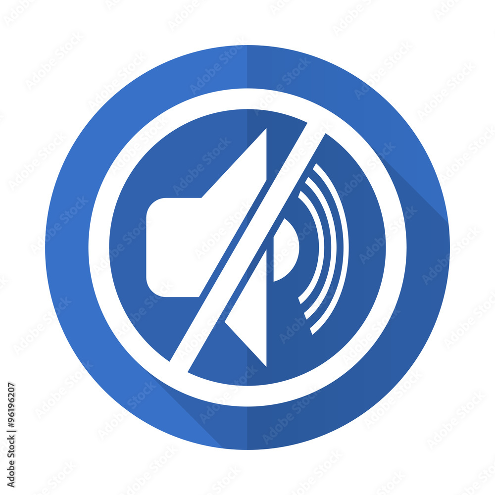 mute blue flat desgn icon with shadow on white background mute blue flat desgn icon with shadow on white background