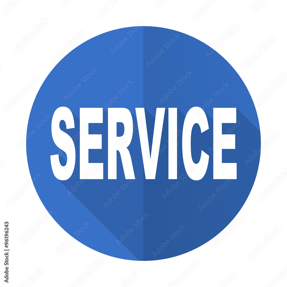 service blue flat desgn icon with shadow on white background service blue flat desgn icon with shadow on white background