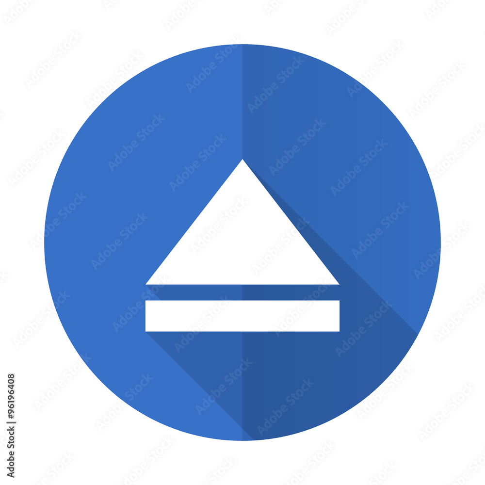 eject blue flat desgn icon with shadow on white background eject blue flat desgn icon with shadow on white background