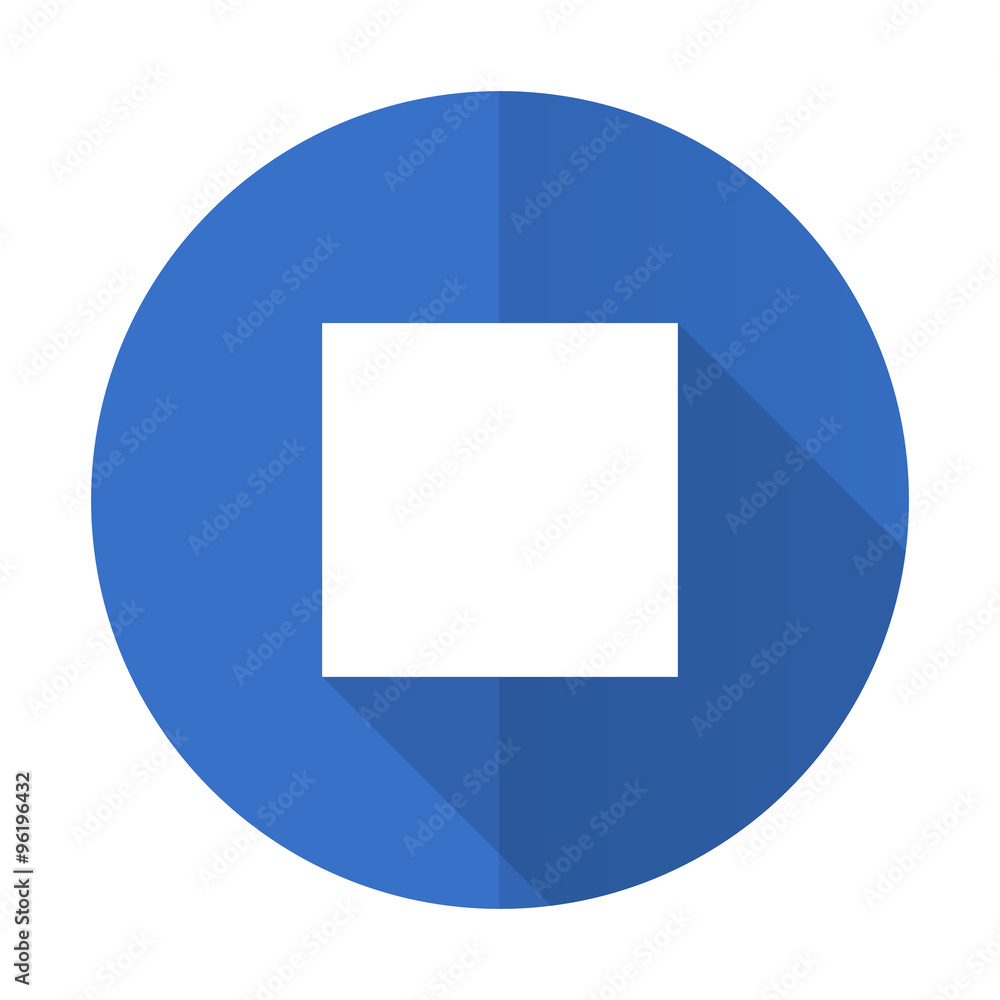 stop blue flat desgn icon with shadow on white background stop blue flat desgn icon with shadow on white background