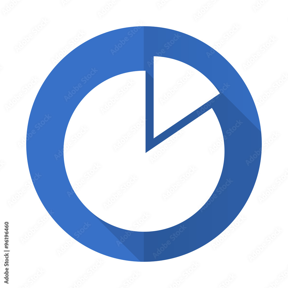chart blue flat desgn icon with shadow on white background chart blue flat desgn icon with shadow on white background