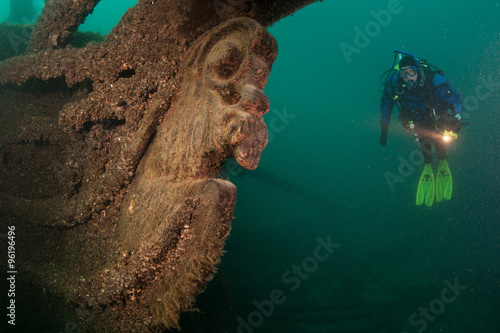 Shipwreck's Figurehead in Lake Michigan