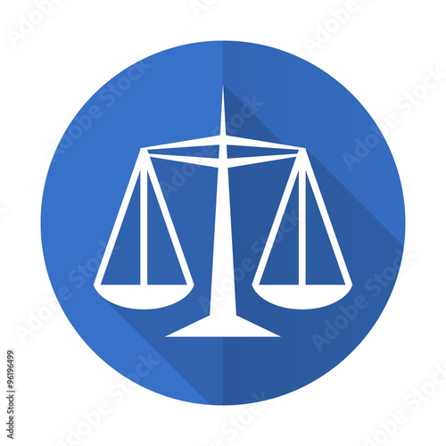 Cuadro en lienzo justice blue flat desgn icon with shadow on white background