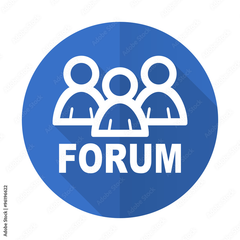 forum blue flat desgn icon with shadow on white background forum blue flat desgn icon with shadow on white background
