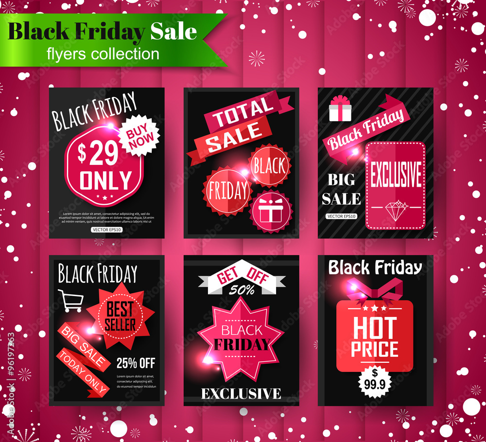 Black Friday Sale banners, flyers collection. Christmas Sale.