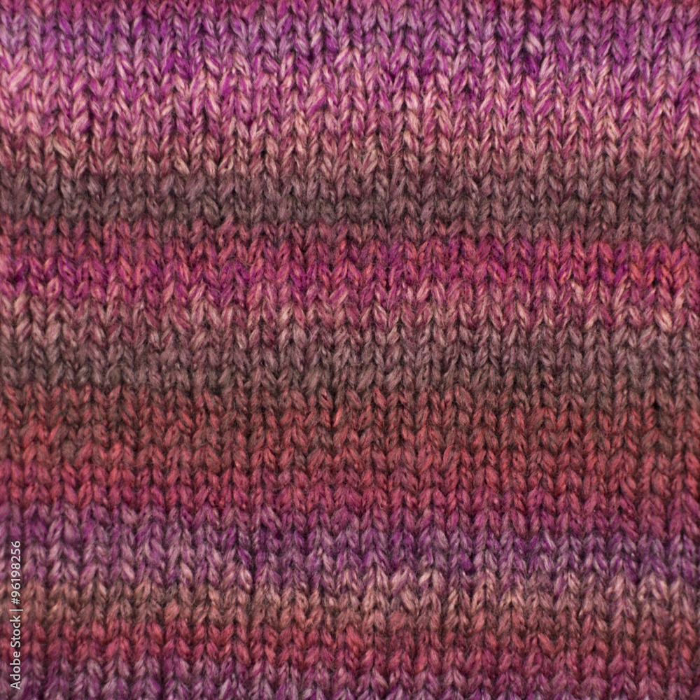 手編みの編み地　メリヤス編み（表）