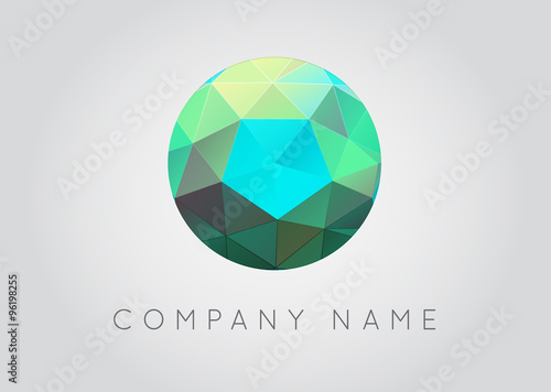 Trendy Crystal Triangulated Gem Logo Element Perfect for Business Geometric Low Polygon Style Visual Identity Vector