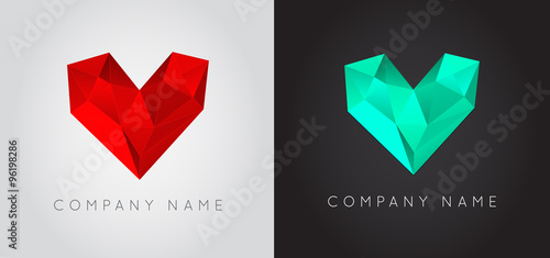 Trendy Crystal Triangulated Gem Logo Element Perfect for Business Geometric Low Polygon Style Visual Identity Vector Set Collection