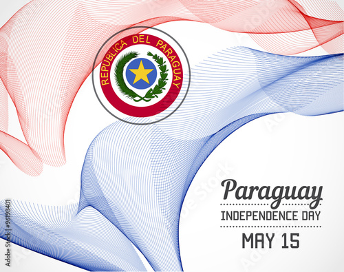 National Day of Country in Blending Lines Style Vector with Date