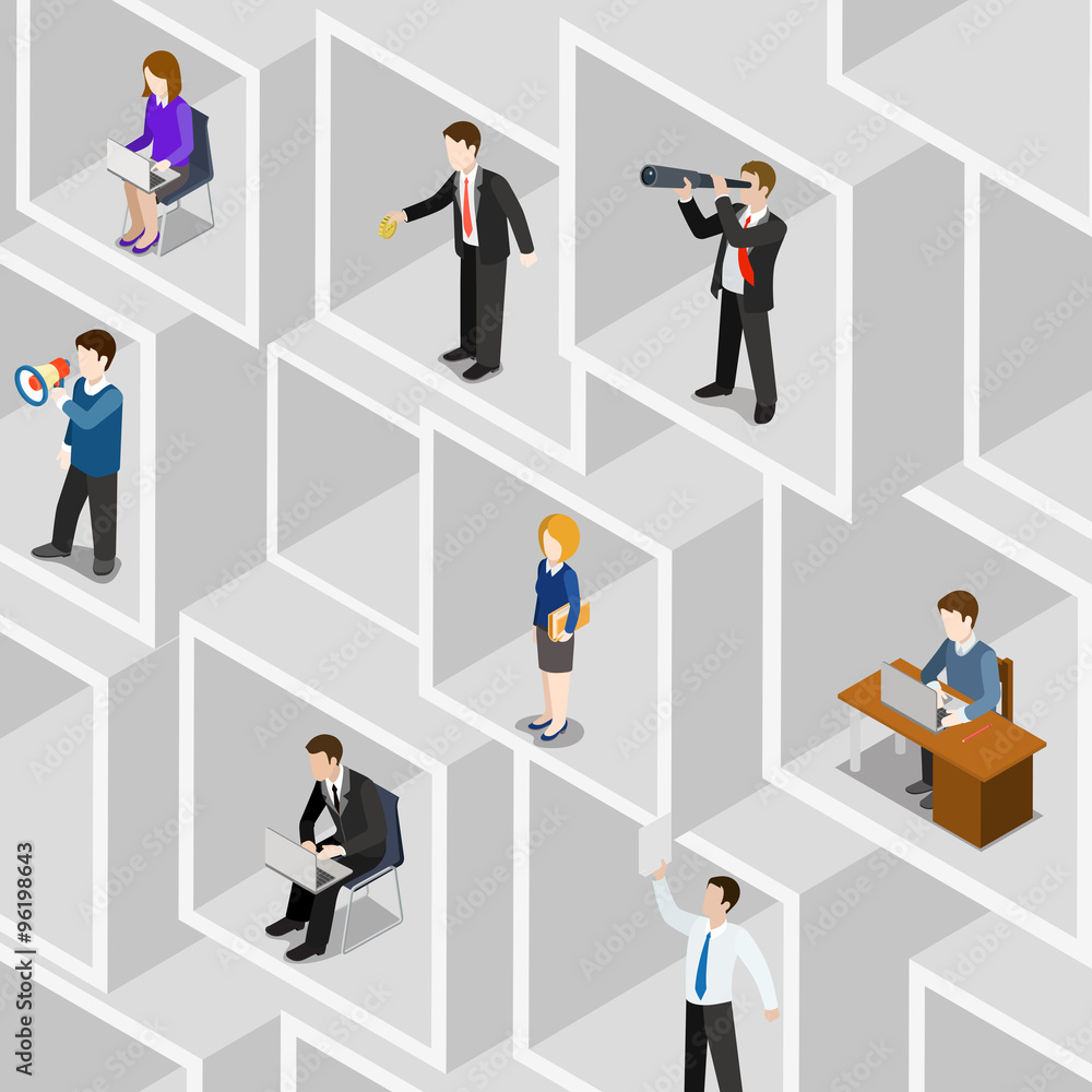 Flat 3d isometric business people professional diversity concept Flat 3d isometric business people professional diversity concept
