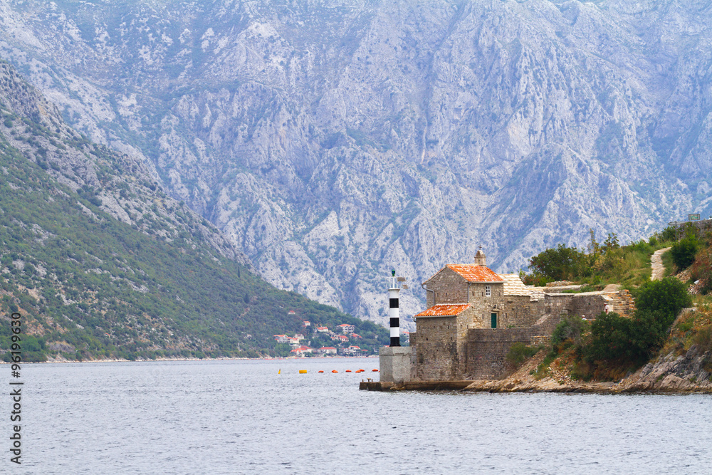 Local lighthouse at the Kotor Bay, Republic of Montenegro.