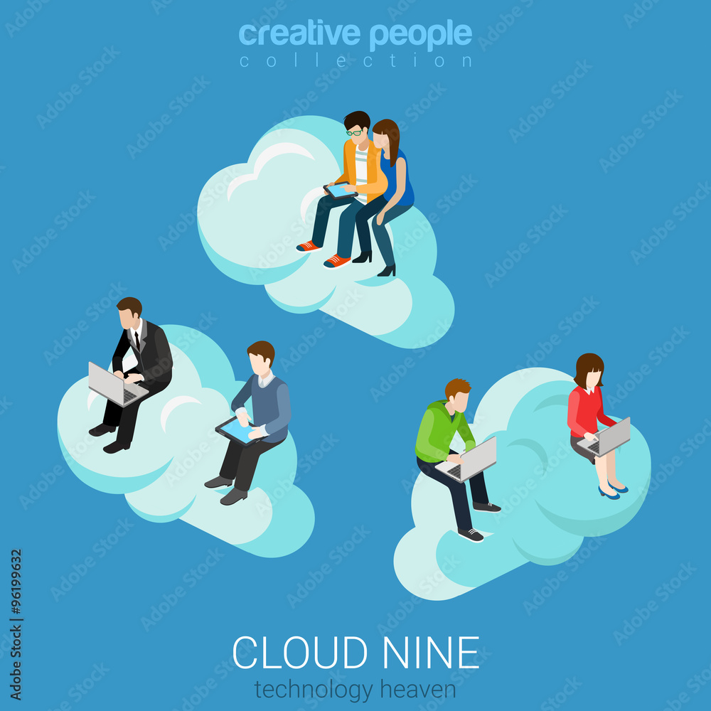 Internet technology heaven cloud flat 3d vector isometric Internet technology heaven cloud flat 3d vector isometric