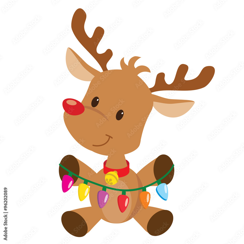 Obraz premium Christmas reindeer vector illustration 