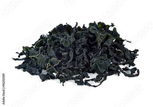 dried seaweed isolated on a white background