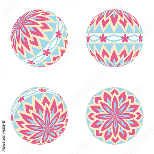 手鞠　水色 Light blue Japanese Old-fashioned toy ball