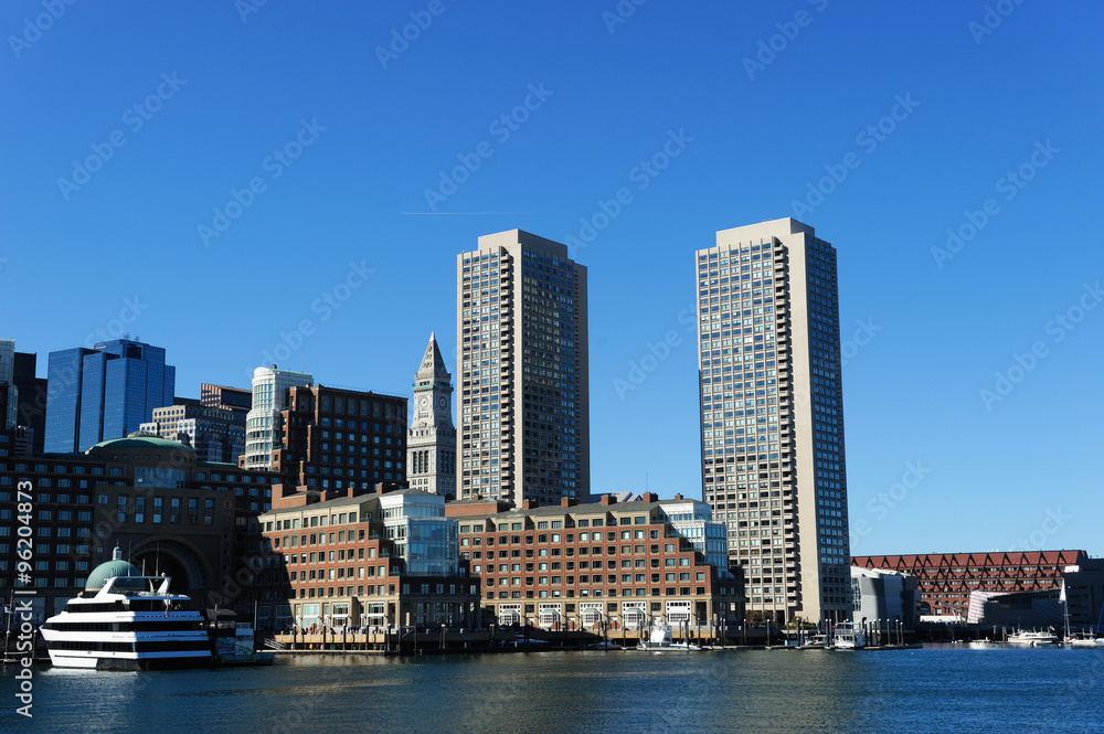 Fototapeta premium Boston harbor skyline