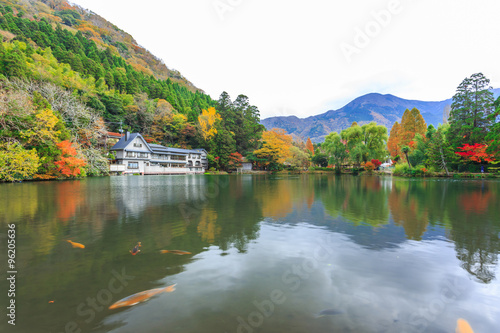 Lake Kinrinko in Yufuin, Kyushu, Japan photo