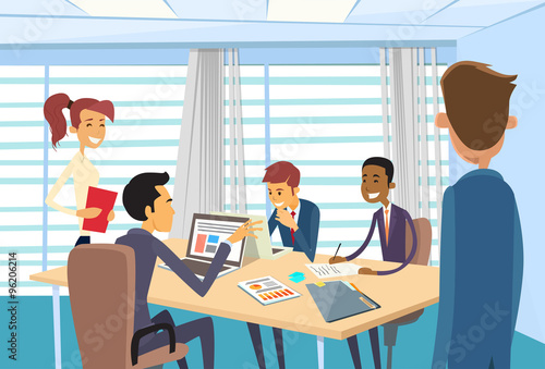 Business People Meeting Discussing Office Desk