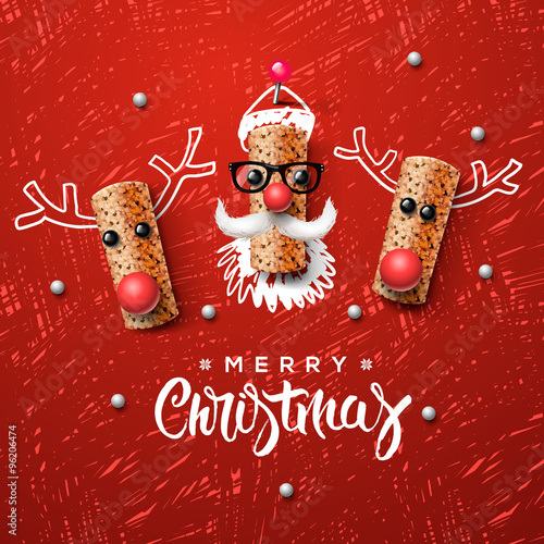 Christmas characters, Santa Claus and reindeer