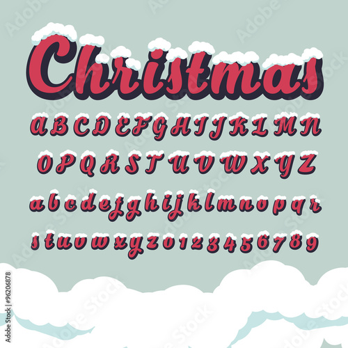 Alphabetic fonts and numbers for Christmas