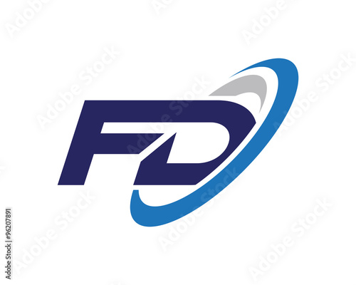 FD Letter Swoosh Technology Logo