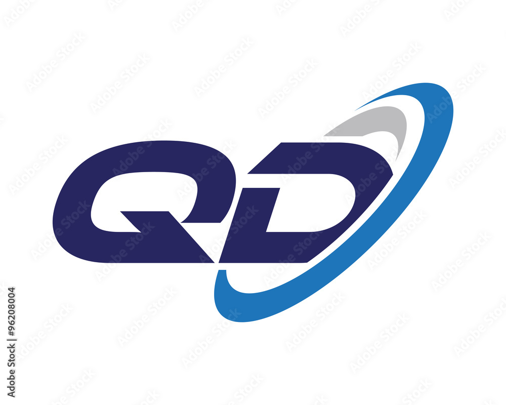 QD Letter Swoosh Technology Logo QD Letter Swoosh Technology Logo
