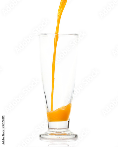 Orange juice isolated on white background.