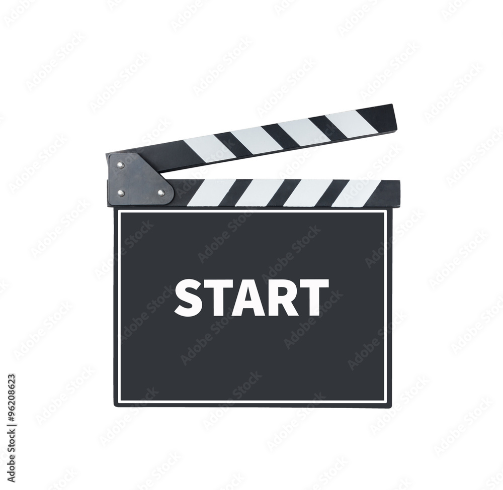 START, message on slate film  with clipping path